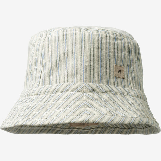 Wheat 'Alec' Children's Bucket Hat - Aqua Stripe