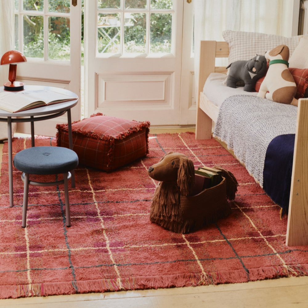 Lorena Canals Washable Rug - Tartan - Vintage Red