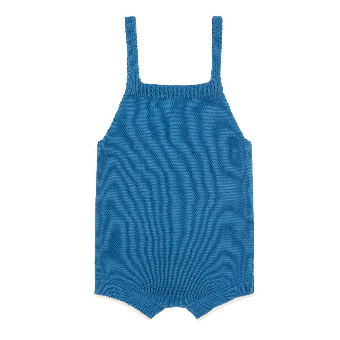 Organic Cotton Nordic Knit Baby Playsuit in Fjord Blue by Vild House of Little