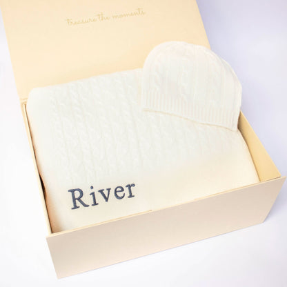 Classic Ivory Cashmere Personalised Baby Gift Set by The Baby Gifting Co.