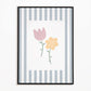 The Little Jones Flowers Print - Pale Blue Stripes
