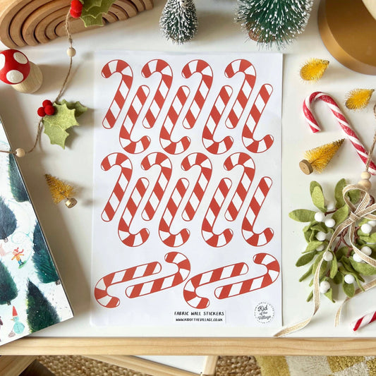 Candy Cane Fabric Wall Stickers by Kid of the Village
