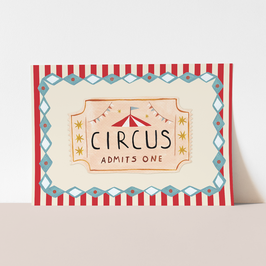 Kid of the Village Circus Ticket Art Print