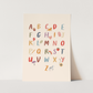 Kid of the Village Colourful Alphabet Art Print