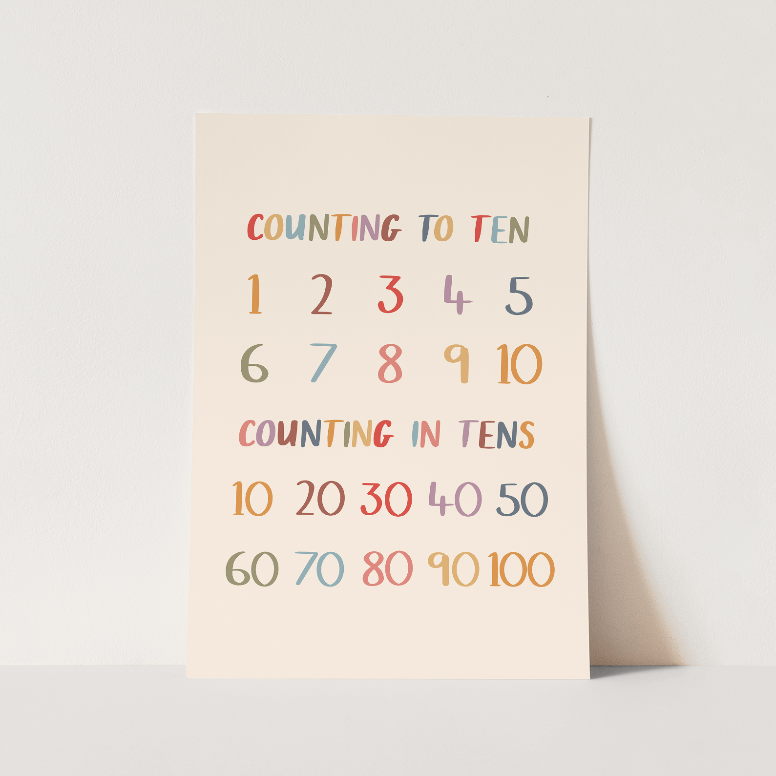 Kid of the Village Colourful Counting to Ten Art Print