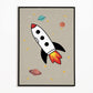 The Little Jones Space Rocket Print - Natural