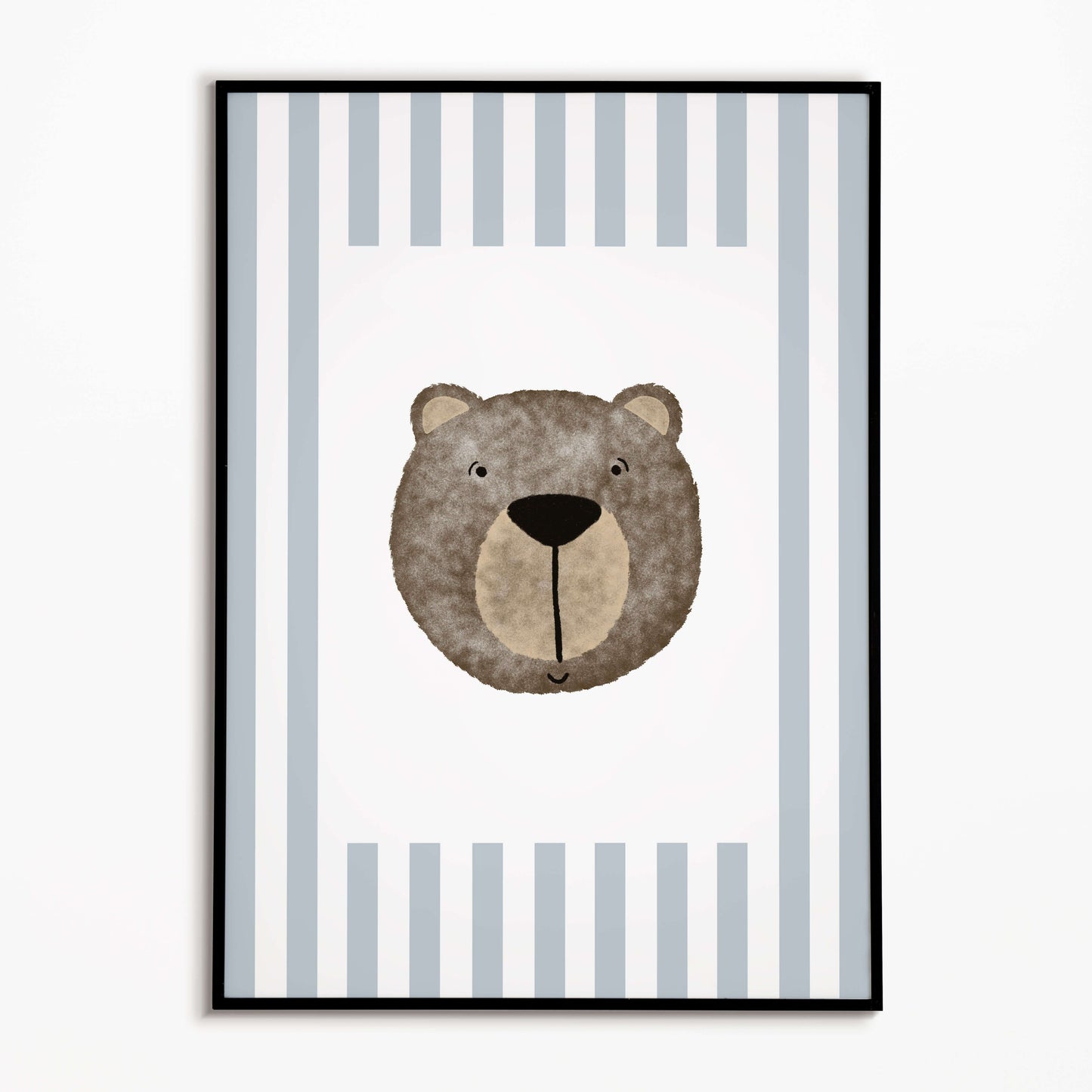 The Little Jones Bear Print - Pale Blue Stripes