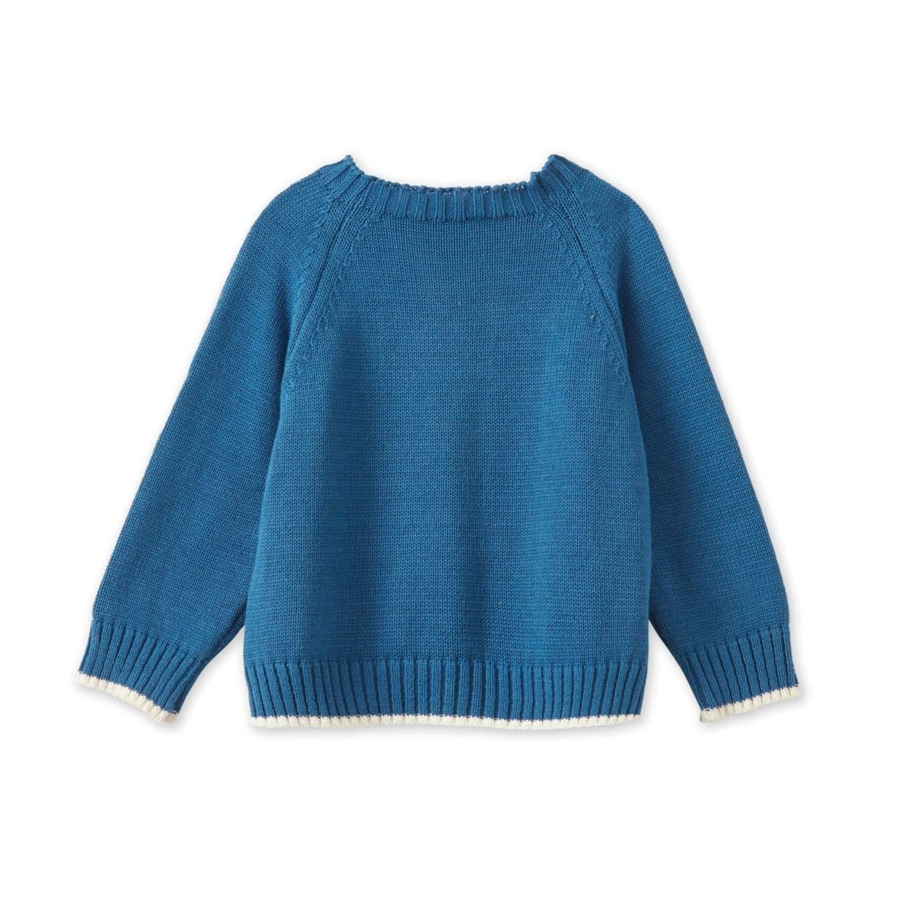 Organic Cotton Nordic Knit Pullover in Fjord Blue by Vild House of Little