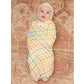 The Bonniemob Ditto Rainbow Check Large Muslin Swaddle Blanket