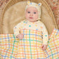 The Bonniemob Ditto Rainbow Check Large Muslin Swaddle Blanket