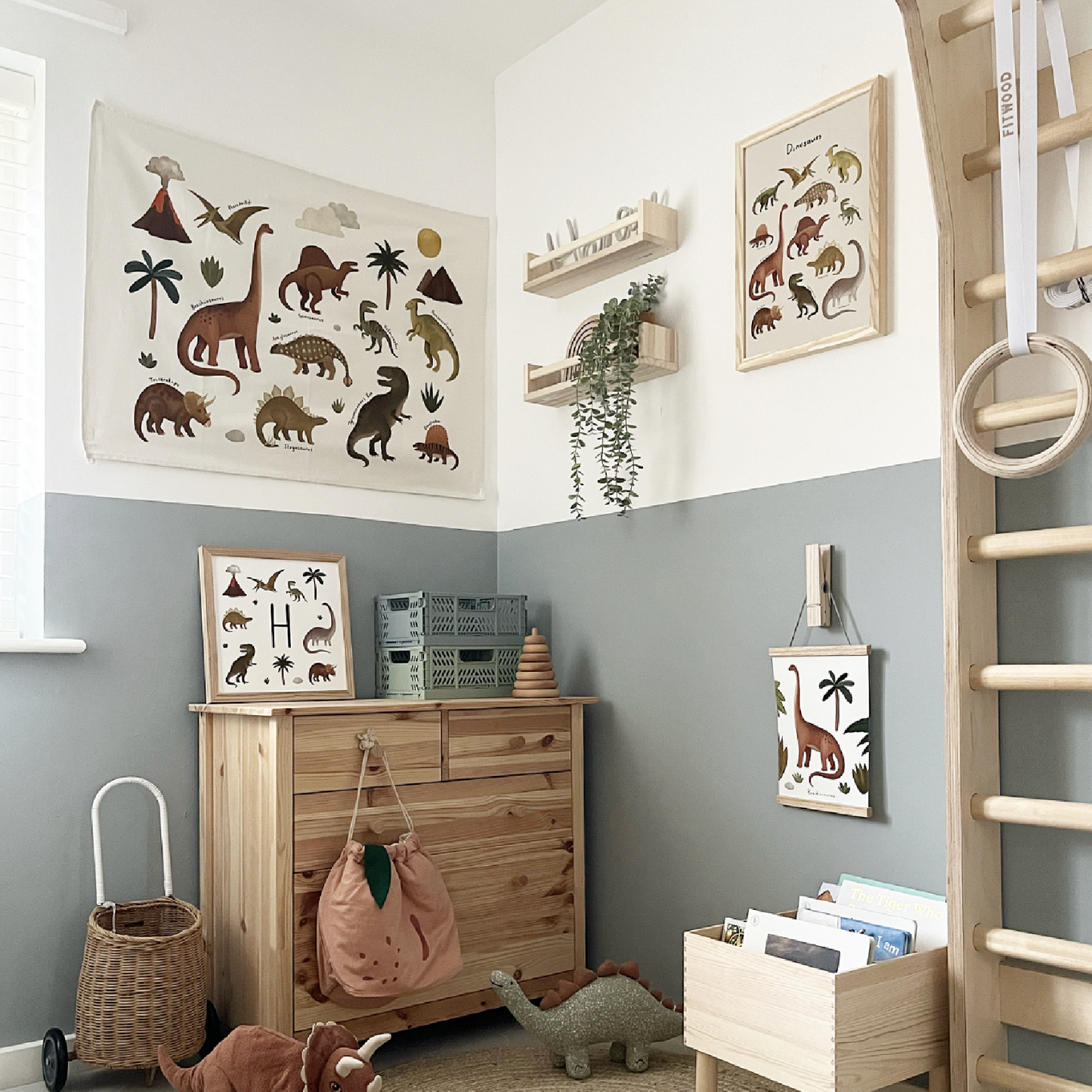 Kid of the Village Dinosaur Chart Art Print - Stone