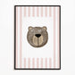 The Little Jones Bear Print - Dusky Pink Stripes