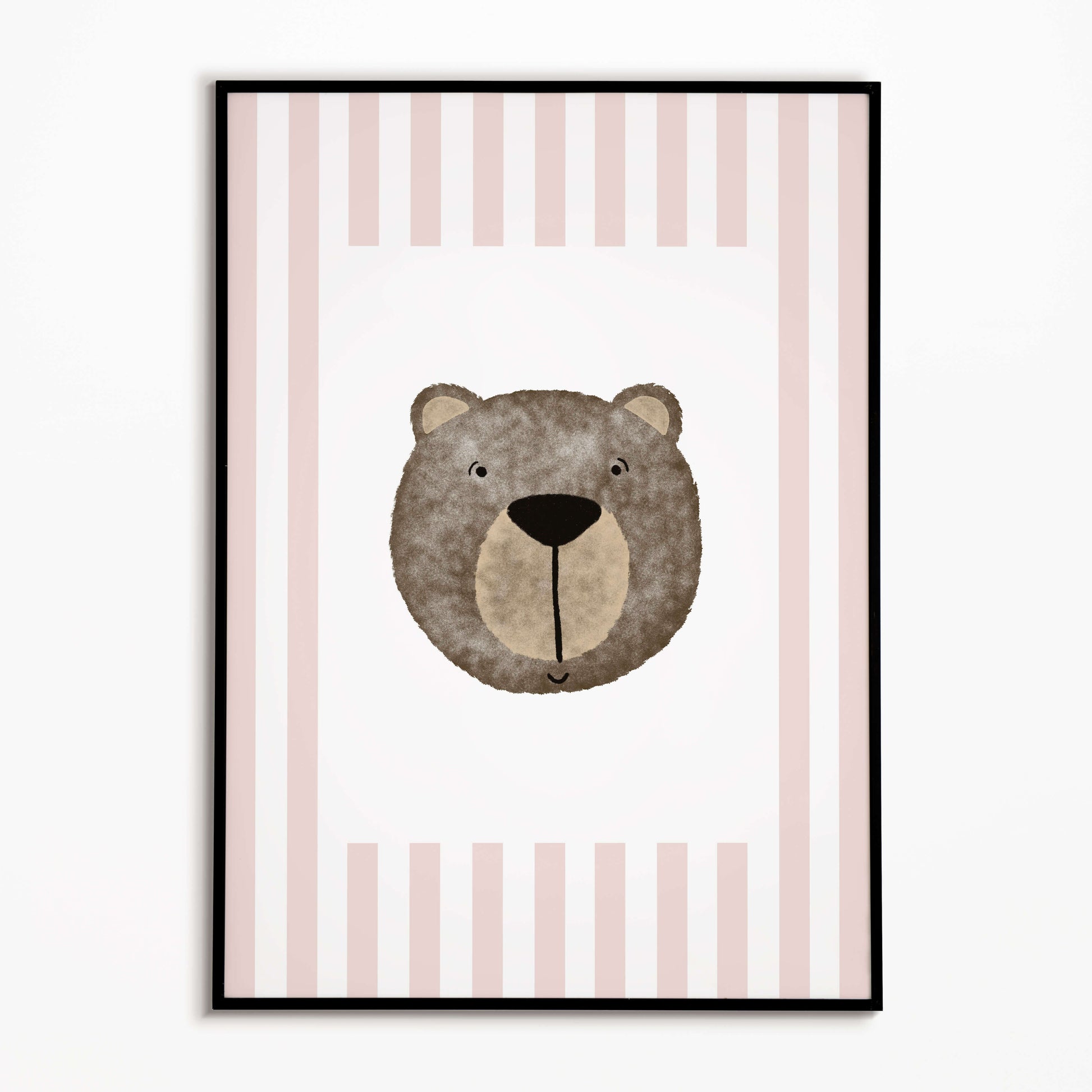 The Little Jones Bear Print - Dusky Pink Stripes