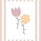 The Little Jones Flowers Print - Dusky Pink Stripes