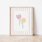 The Little Jones Flowers Print - Dusky Pink Stripes