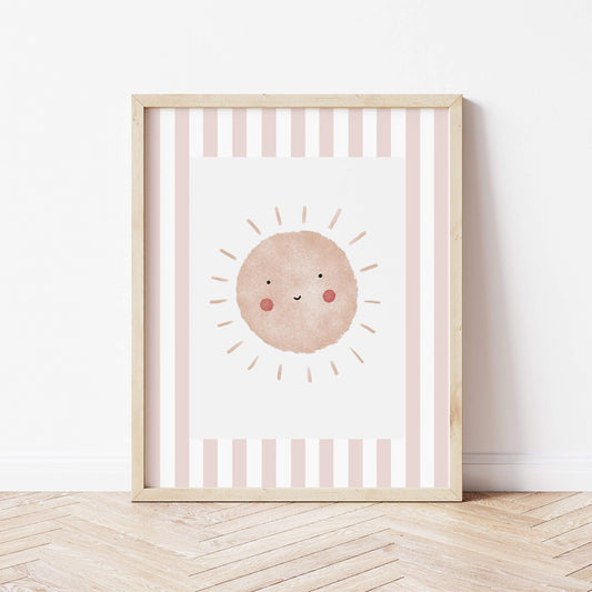 The Little Jones Boho Sunshine Print - Dusky Pink Stripes