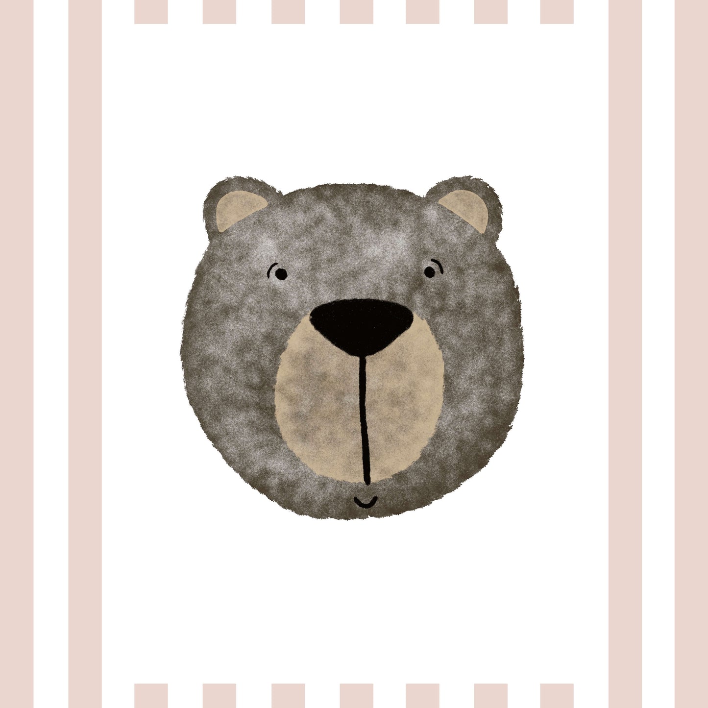 The Little Jones Bear Print - Dusky Pink Stripes