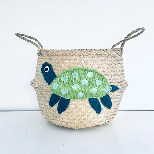 Bellybambino Green Sea Turtle Seagrass Basket - Large