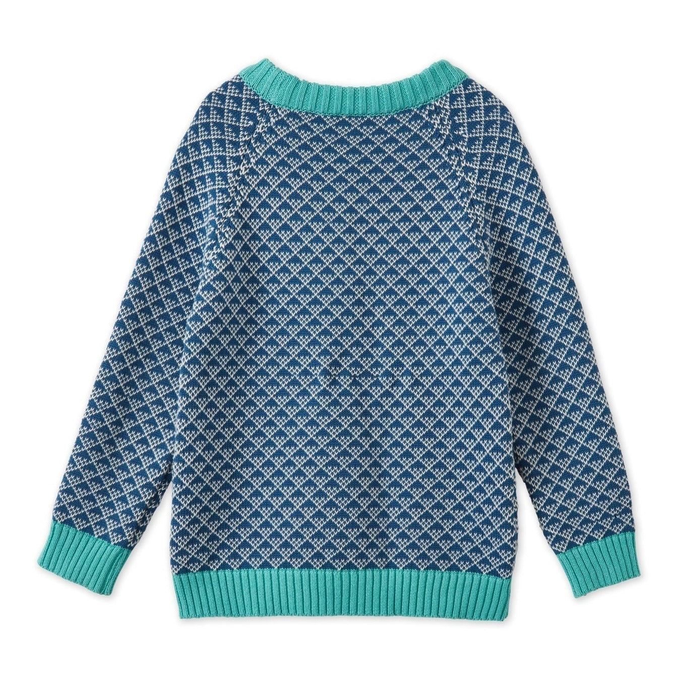 Organic Cotton Nordic Knit Pullover in Fjord Blue by Vild House of Little