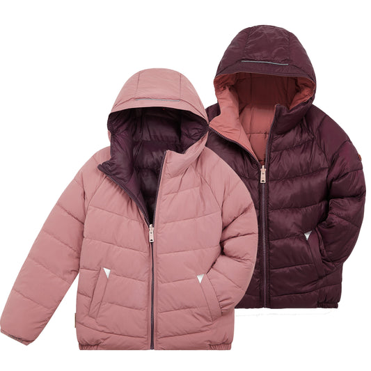 Toastie Kids EcoReversible Puffer - Damask Pink/Black Cherry