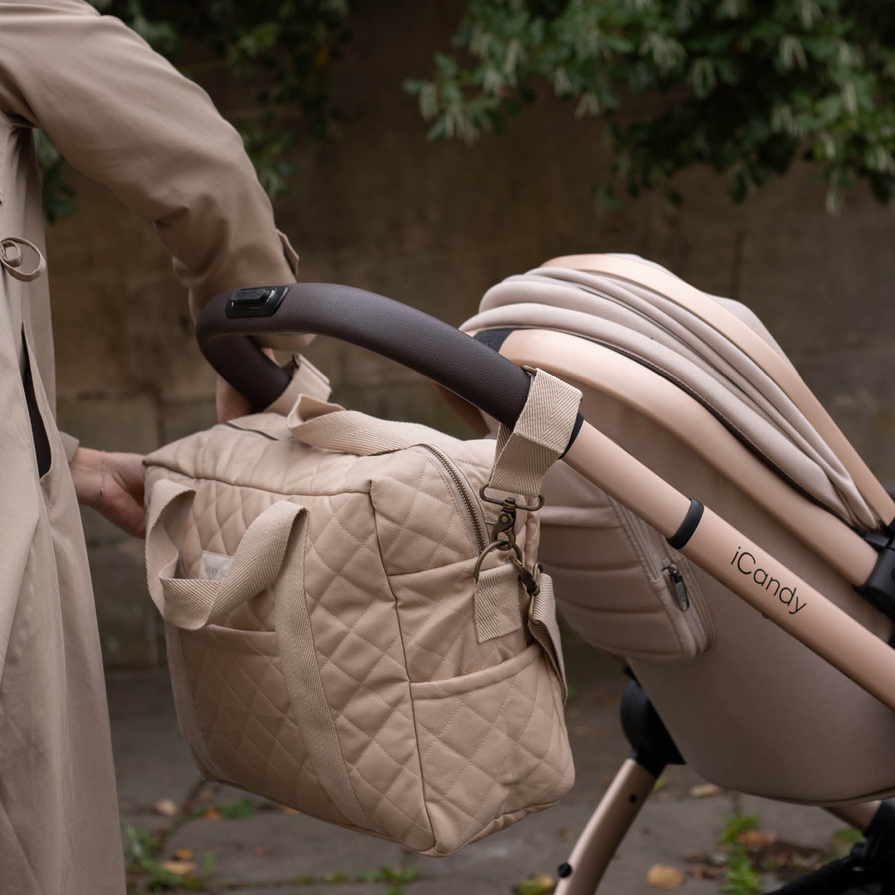 Avery Row Baby Changing Bag with Pram Clips - Natural