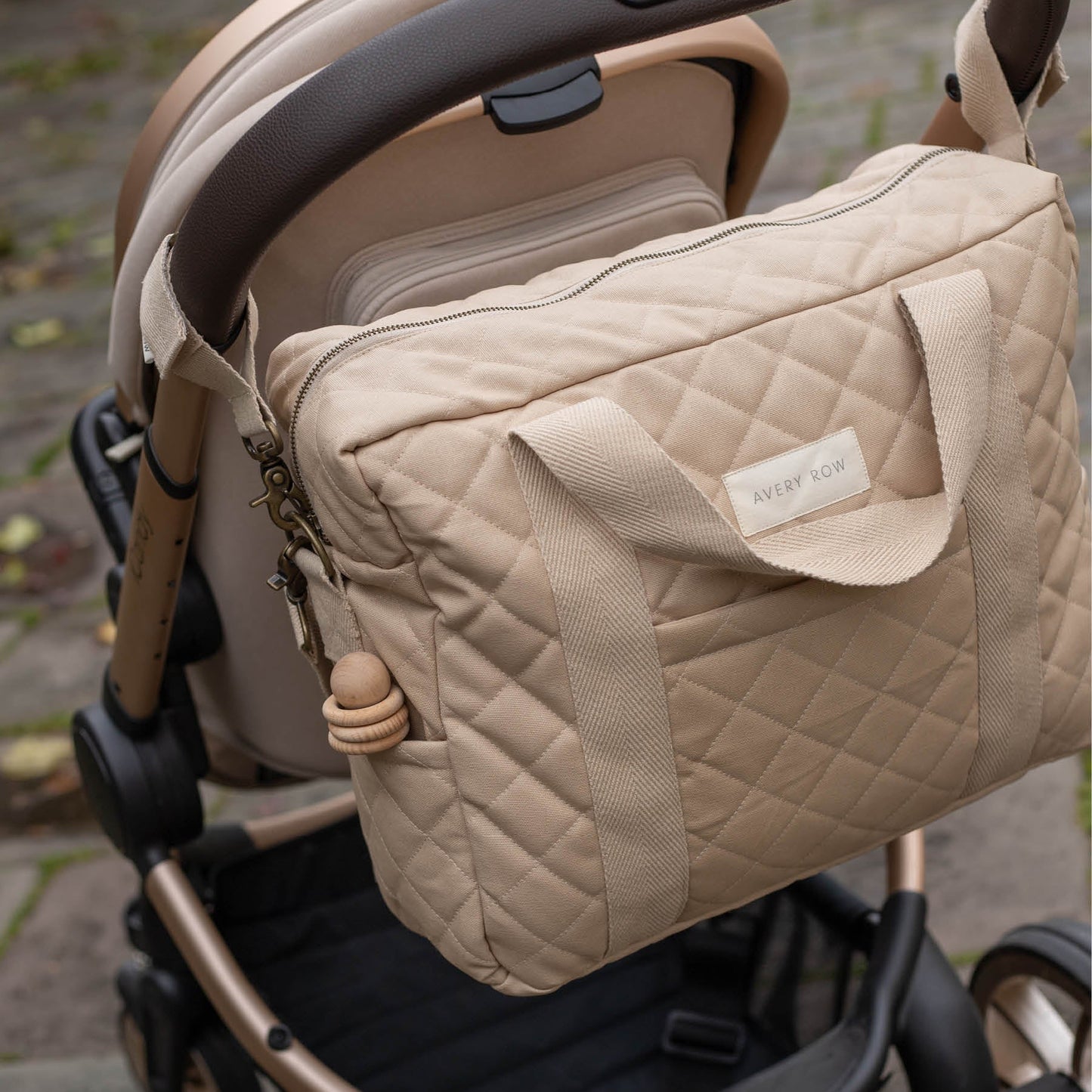Avery Row Baby Changing Bag with Pram Clips - Natural