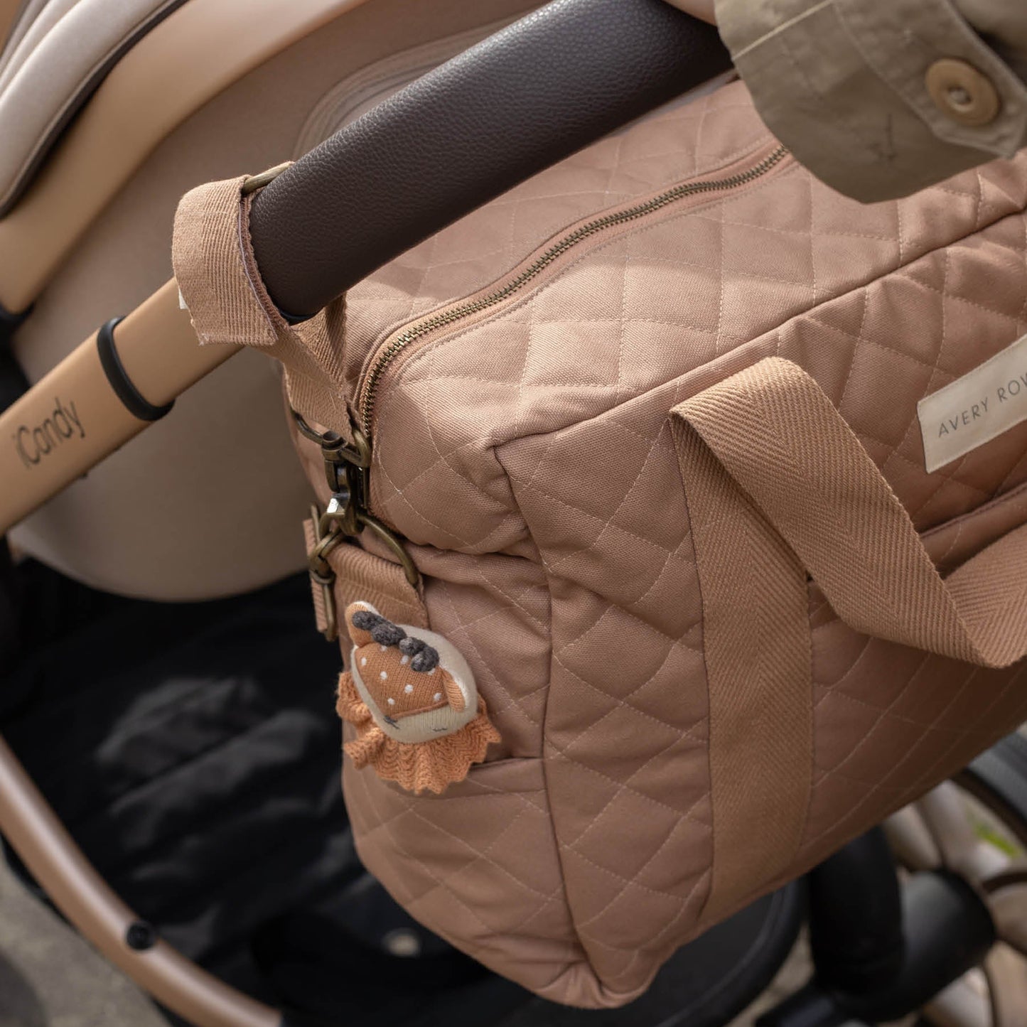 Avery Row Baby Changing Bag with Pram Clips - Latte