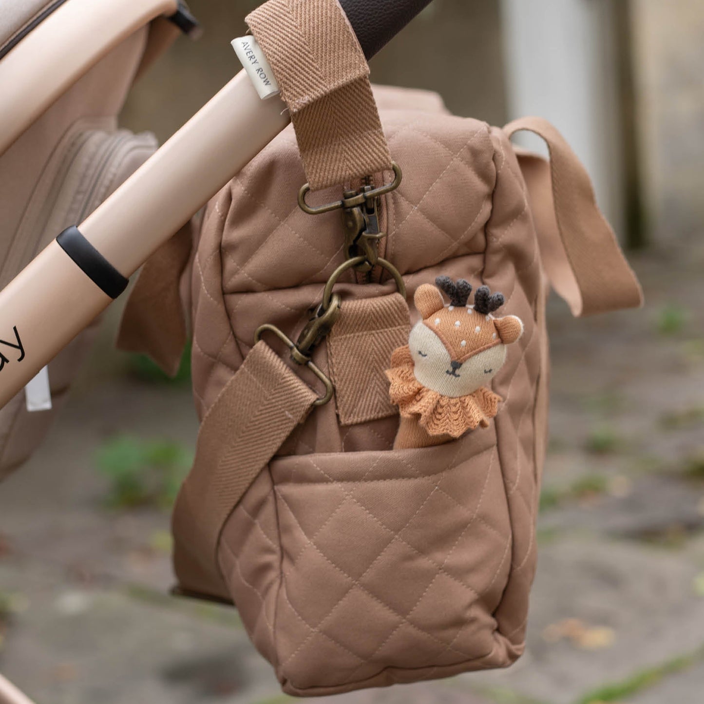 Avery Row Baby Changing Bag with Pram Clips - Latte