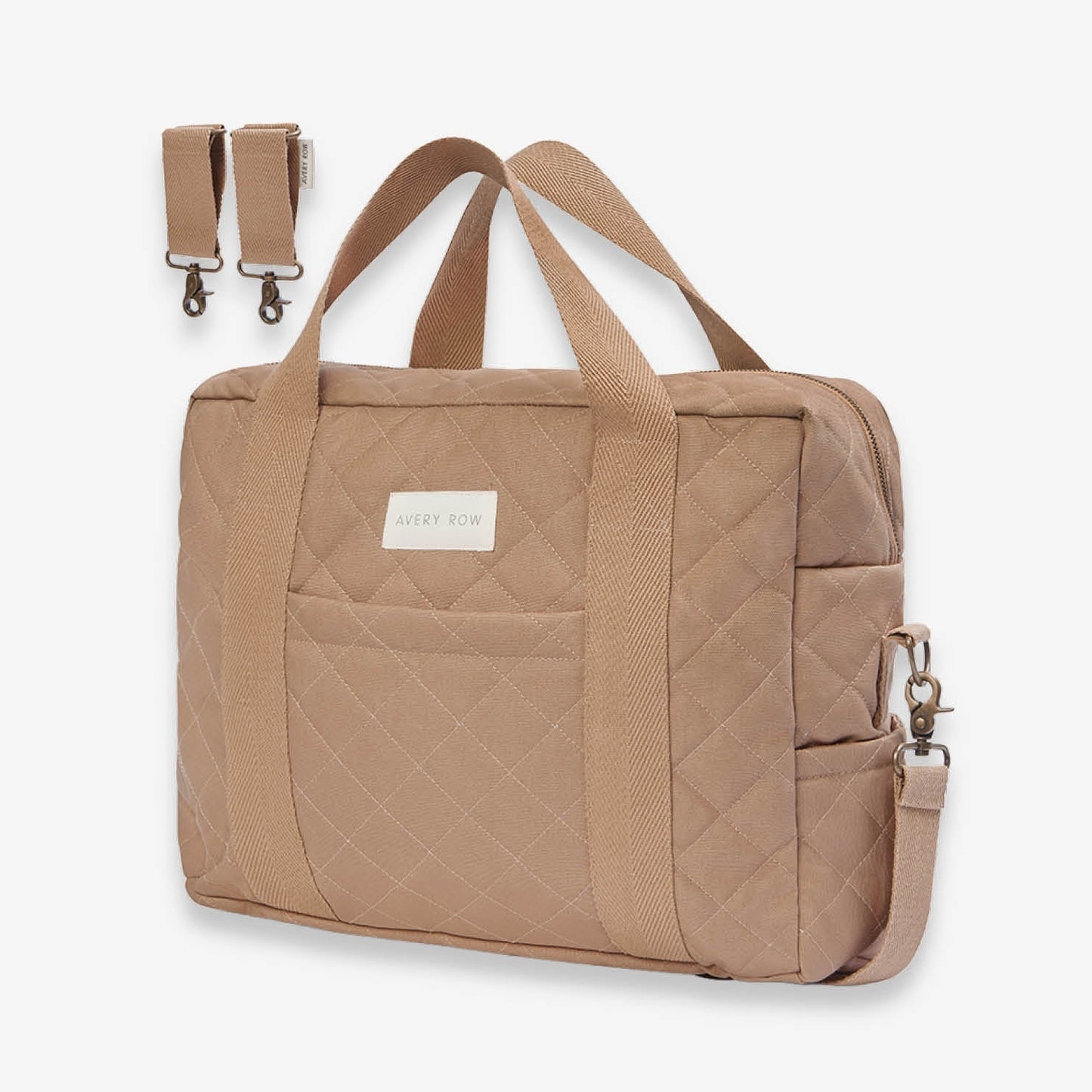 Avery Row Baby Changing Bag with Pram Clips - Latte