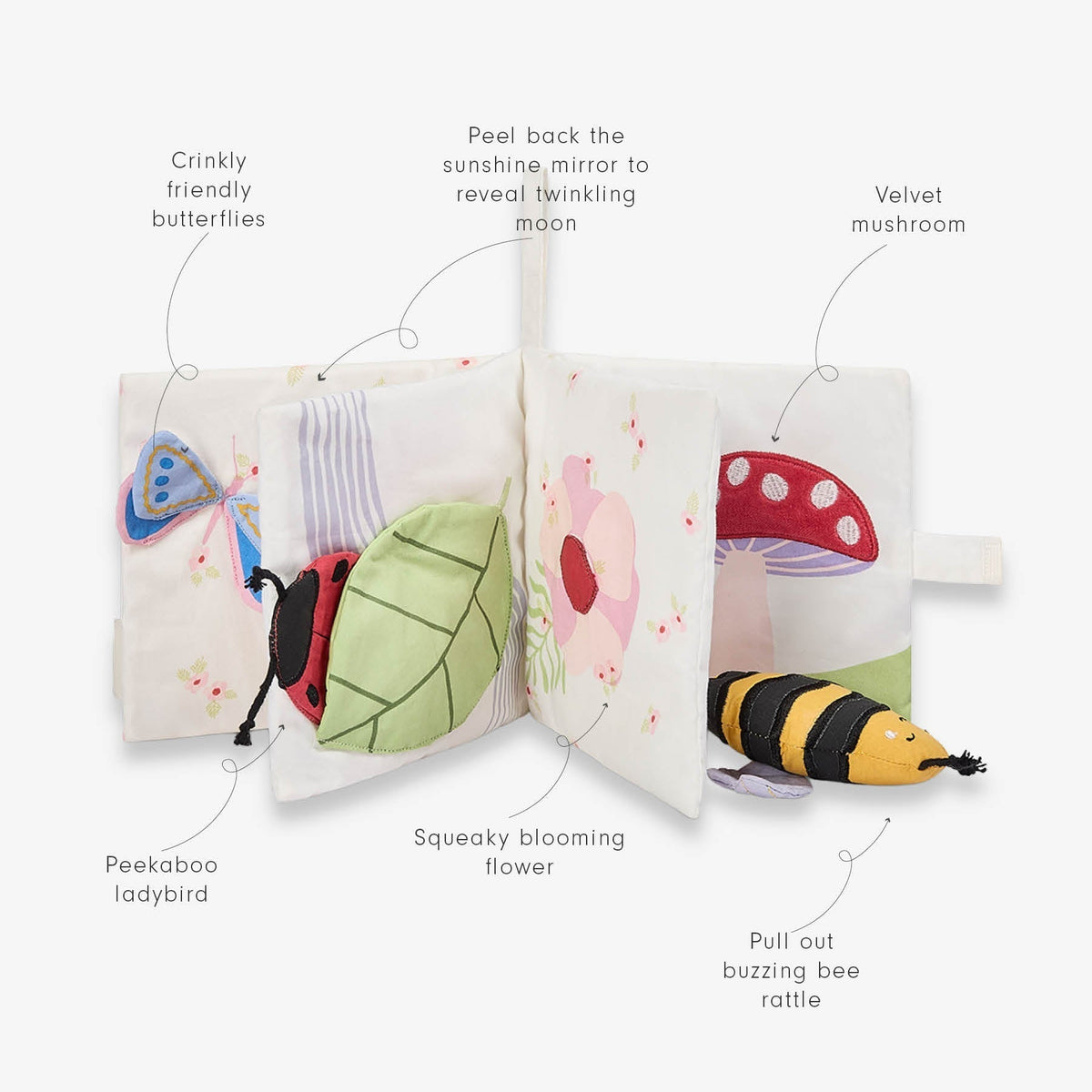 Avery Row Baby Fabric Book - Wildflower Garden