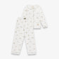 Avery Row Children's Christmas Flannel Pyjamas - Winter Ski/Green Trim