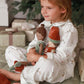 Avery Row Children's Christmas Flannel Pyjamas - Winter Ski/Green Trim