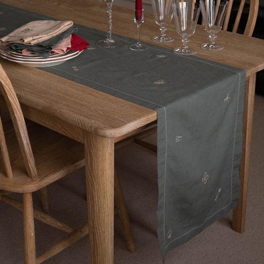 Avery Row Christmas Table Runner - Pine Green
