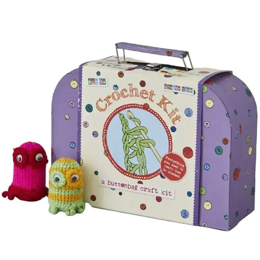 Buttonbag Crochet Suitcase Craft Kit