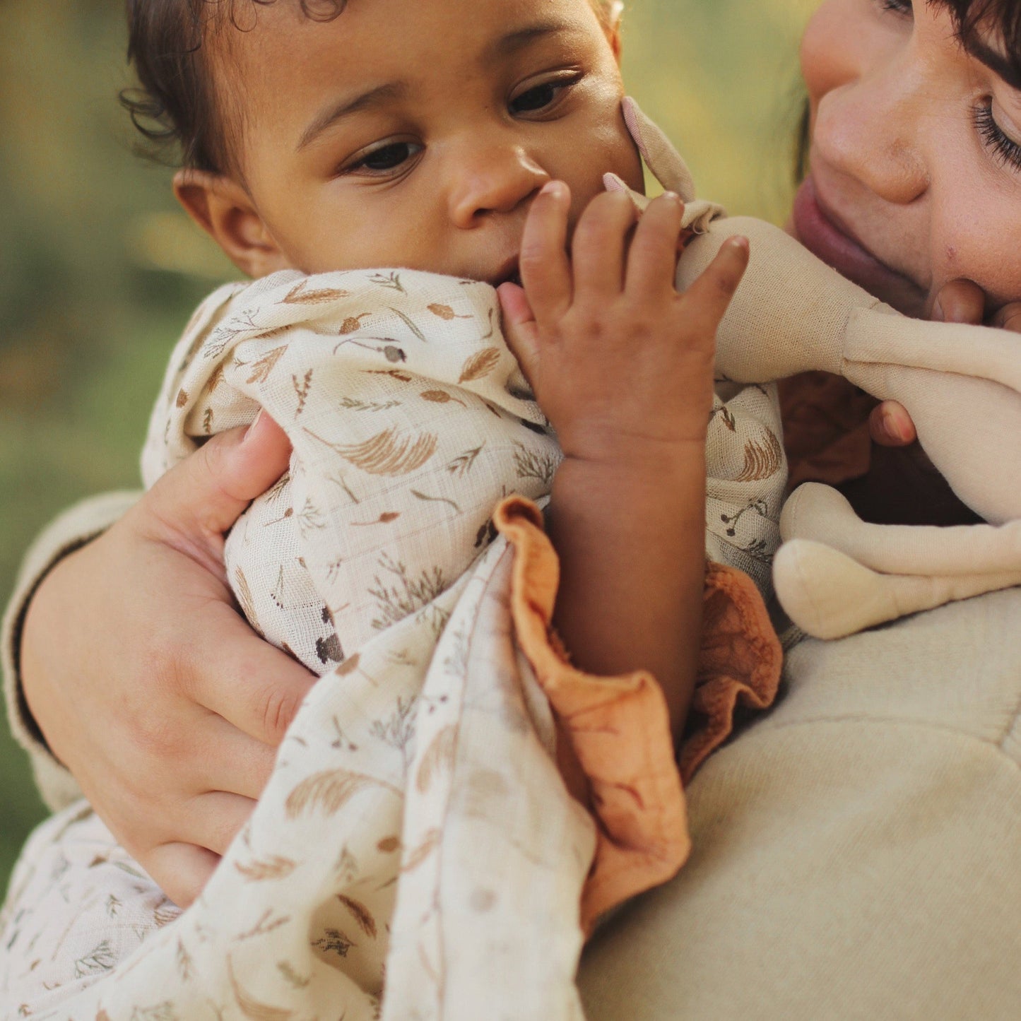 Avery Row Organic Baby Muslin Swaddle - Grasslands