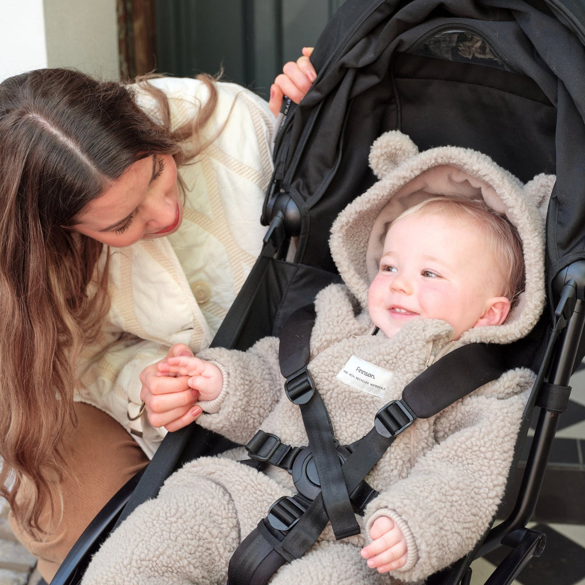 Finnsøn ALF Eco Pramsuit - Beige (With Feet)