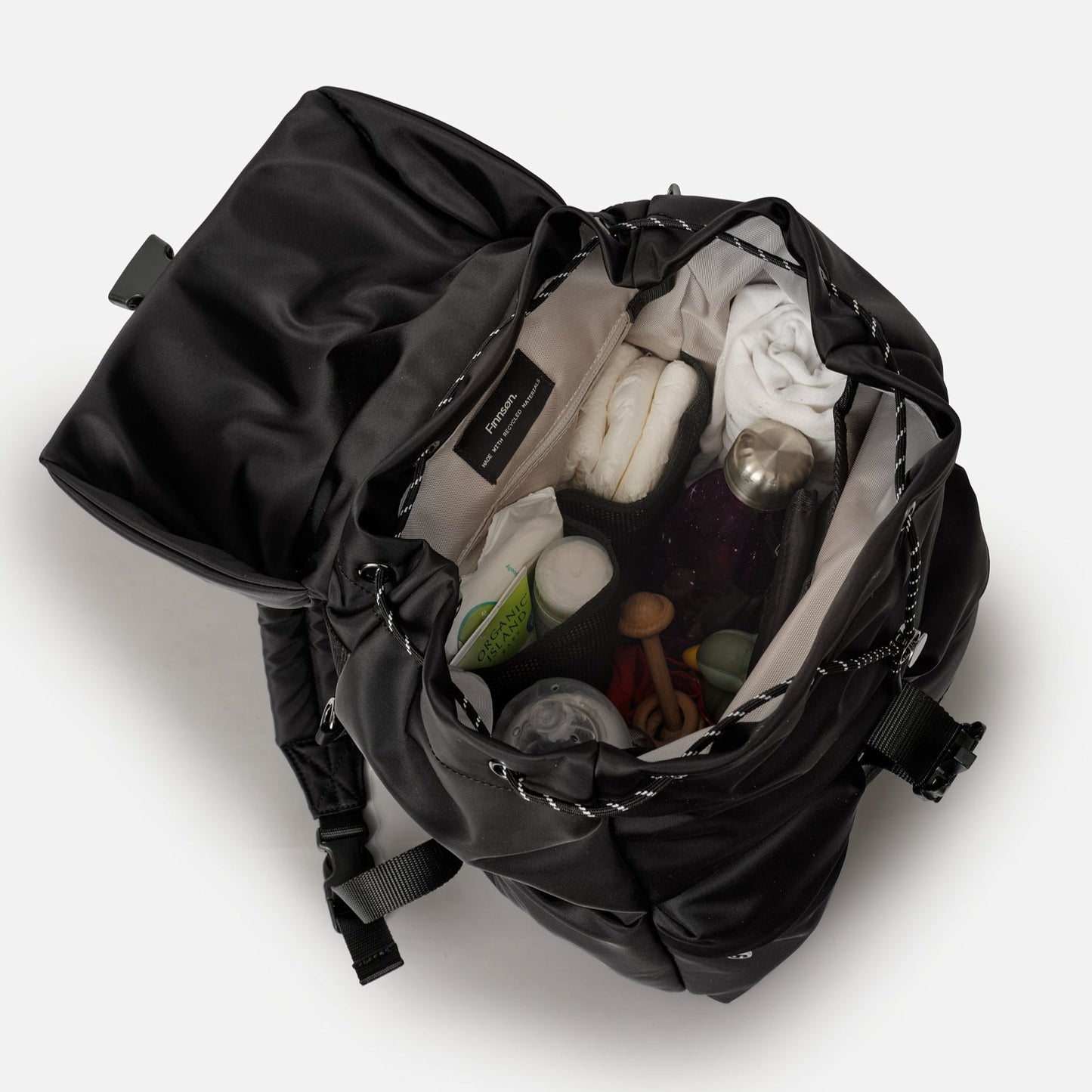 Finnsøn ELISE Eco Changing Backpack with Changing Mat - Black