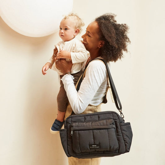 Finnsøn FREYA Eco Oversized Stroller Organiser with Clips - Black