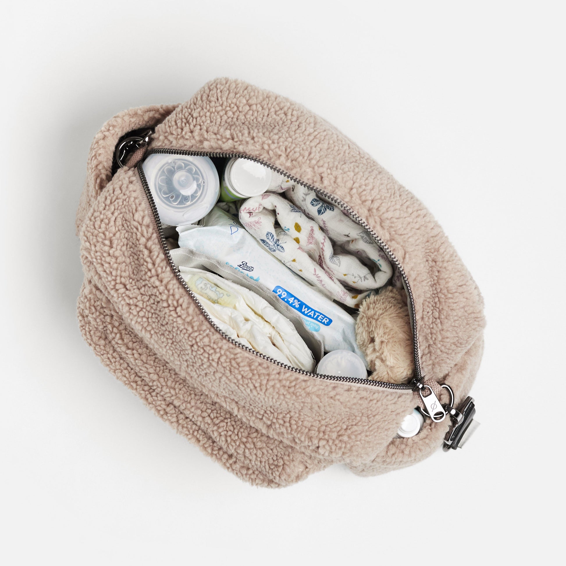 Finnsøn FREYA Eco Oversized Stroller Organiser With Clips - Biege