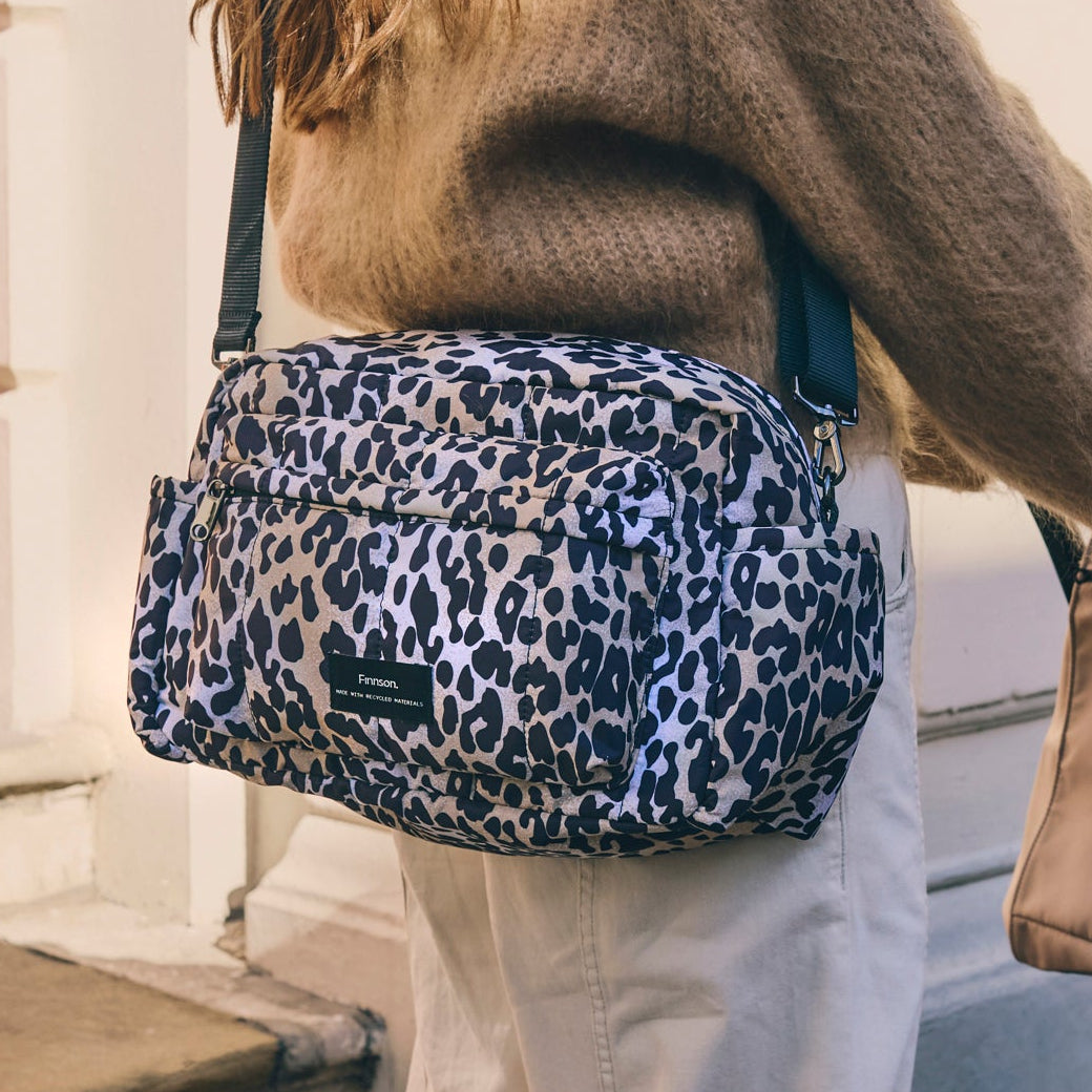 Finnsøn FREYA Eco Oversized Stroller Organiser with Clips - Leopard