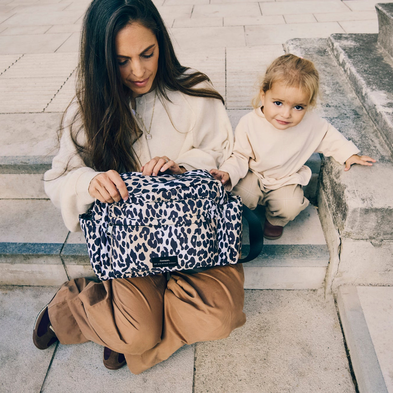 Finnsøn FREYA Eco Oversized Stroller Organiser with Clips - Leopard