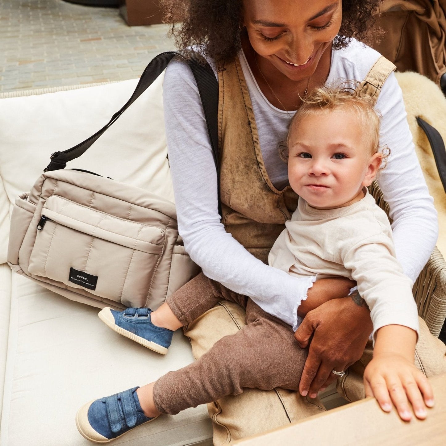 Finnsøn FREYA Eco Oversized Stroller Organiser with Clips - Taupe