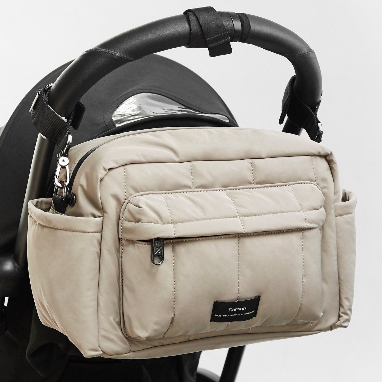 Finnsøn FREYA Eco Oversized Stroller Organiser with Clips - Taupe