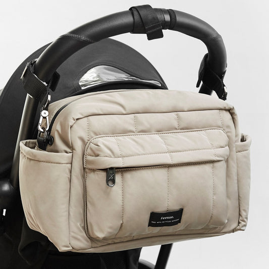 Finnsøn FREYA Eco Oversized Stroller Organiser with Clips - Taupe