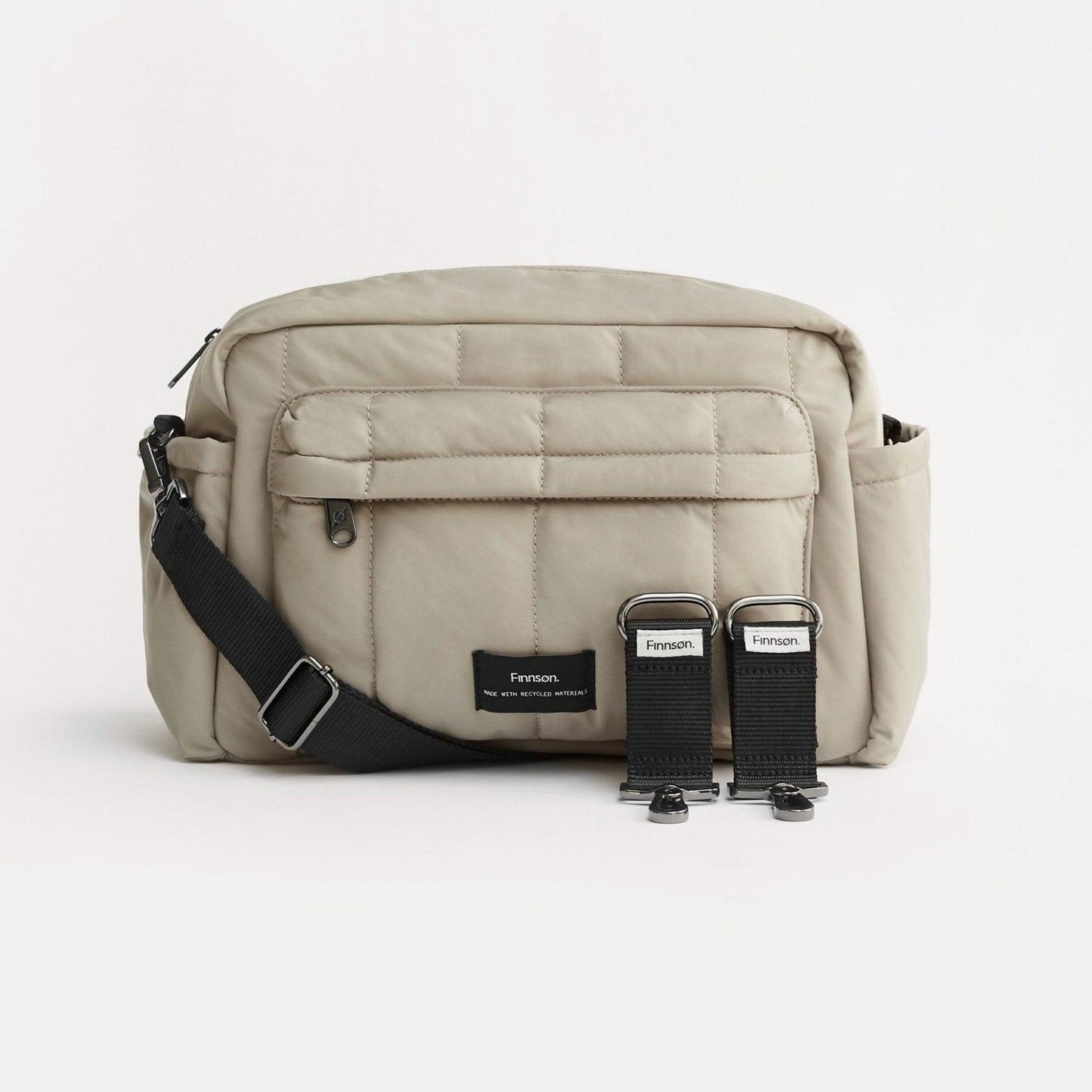 Finnsøn FREYA Eco Oversized Stroller Organiser with Clips - Taupe