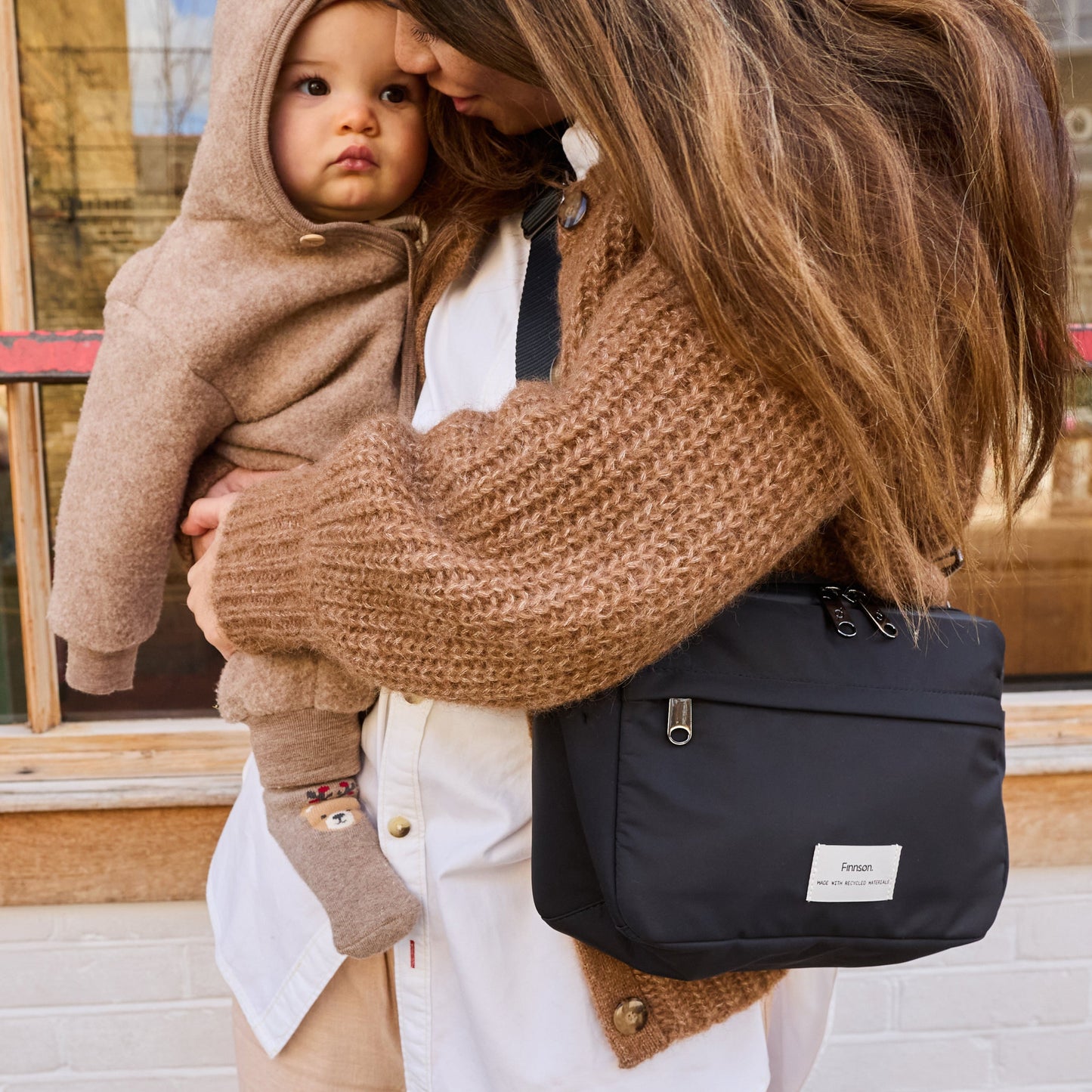 Finnsøn FRIDA Eco Stroller Organiser with Clips - Black