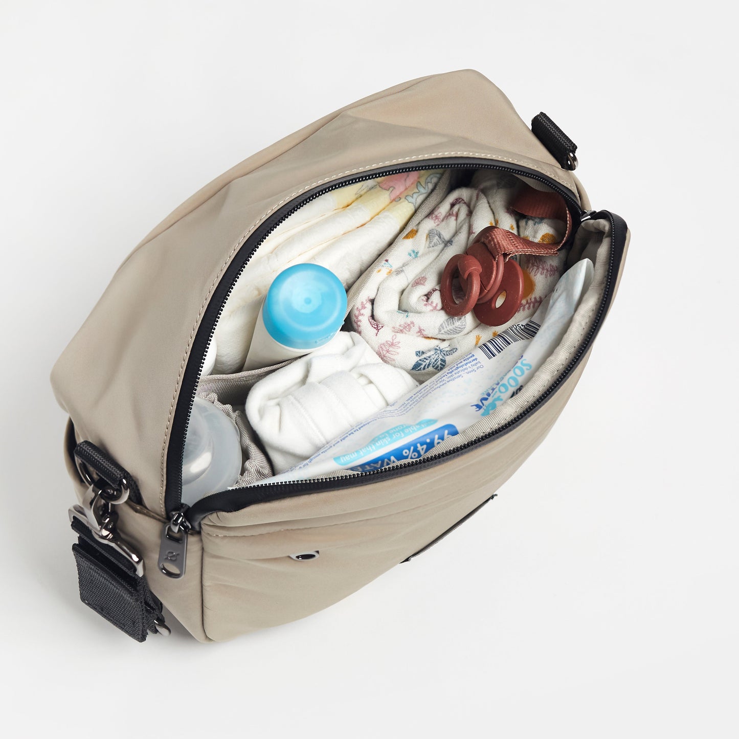 Finnsøn FRIDA Eco Stroller Organiser with Clips - Taupe