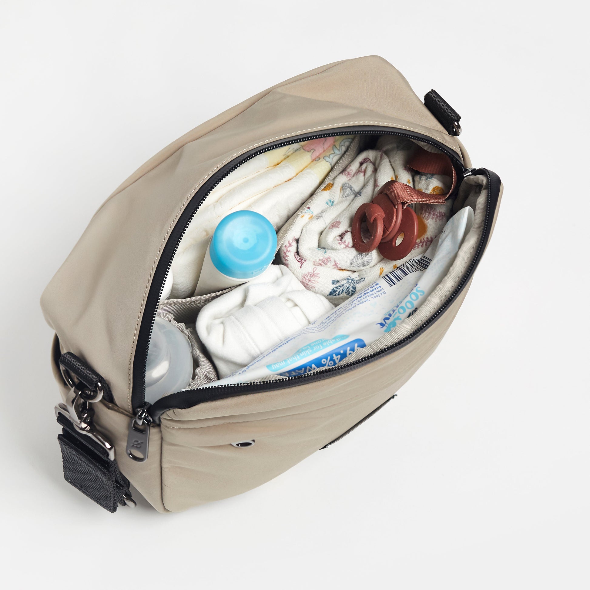 Finnsøn FRIDA Eco Stroller Organiser with Clips - Taupe