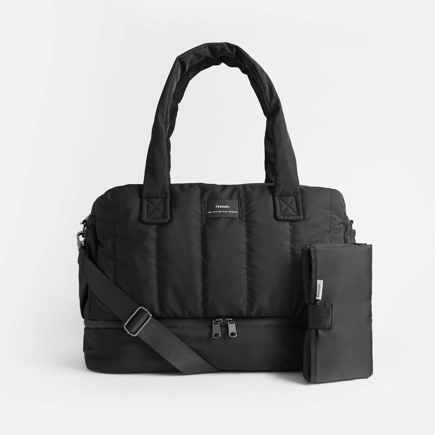 Finnsøn INNES Eco Quilted Changing Bag with Changing Mat - Black