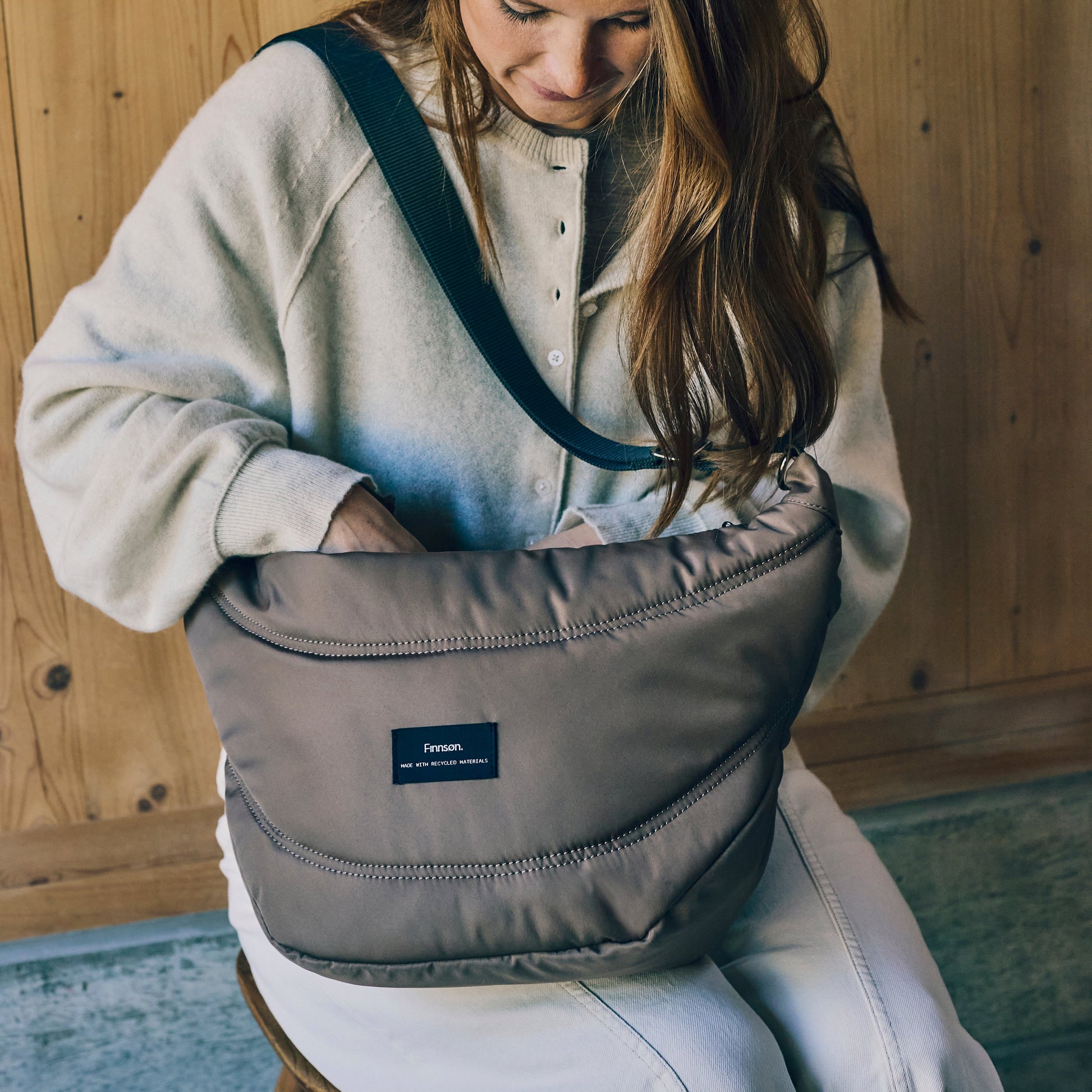 Finnsøn OSMA Eco Stroller Organiser with Clips - Mocha